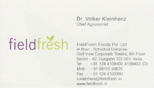 Name card FieldFresh 2005-2006 - front