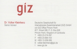Name card GIZ 2010-2012 - front